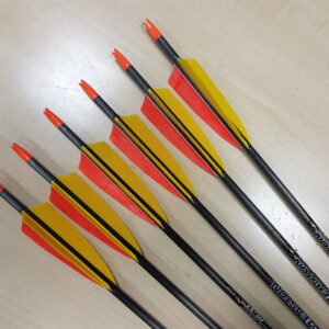 komplet 6 strzał Easton POWER FLIGHT 500 z lotkami naturalnymi 4" i grotami Combo